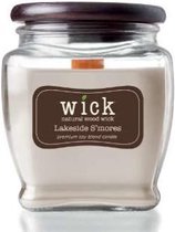 Colonial Candle – Wick Lakeside Smores - 425 gram | geurkaars sojablend | 60 tot 90 branduren | houten knisperlont | zacht en zoet | vanille, fruit, rook, caramel, room | lente, he