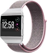 Nylon Smartwatch bandje - Geschikt voor Fitbit Ionic nylon bandje - pink sand - Strap-it Horlogeband / Polsband / Armband