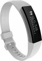 Siliconen Smartwatch bandje - Geschikt voor Fitbit Alta / Alta HR siliconen bandje - wit - Strap-it Horlogeband / Polsband / Armband - Maat: Maat L