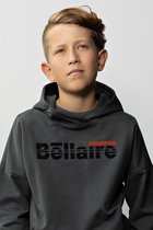 Bellaire jongens hoodie met zakken en logo Darkest Spruce