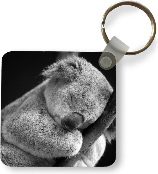 Sleutelhanger - Koala - Slapen - Zwart - Kids - Jongens - Meiden - Plastic - Rond - Uitdeelcadeautjes