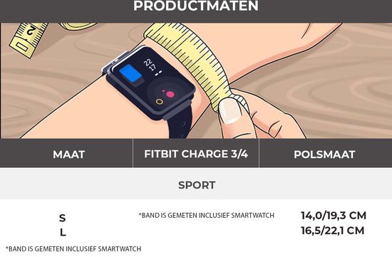 Bracelet de montre intelligente en Siliconen - Convient au bracelet sport Fitbit Charge 4 - Noir Bleu - Taille: L - Bracelet de montre / Bracelet / Bracelet