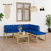 Decoways - 6-delige Loungeset met blauwe kussens