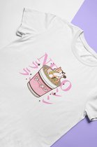 Cats Cup Noodles T-Shirt | Japanese Kawaii Food | Neko | Anime Merchandise | Unisex Maat M Wit