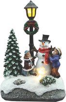 Stop & Look Kerstfiguur Sneeuwpop 12 X 8,5 Cm Keramiek Wit/grijs