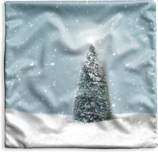 Housse de coussin 60x60 cm - Un sapin de Noël dans un paysage