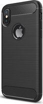 Mobiq - Hybrid Carbon iPhone XS Max Hoesje - zwart