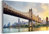 Wanddecoratie Metaal - Aluminium Schilderij Industrieel - New York - Queens - Manhattan - 40x20 cm - Dibond - Foto op aluminium - Industriële muurdecoratie - Voor de woonkamer/slaapkamer