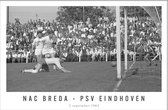 Walljar - PSV Eindhoven - NAC Breda '62 - Zwart wit poster met lijst