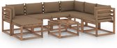 Decoways - 8-delige Loungeset met taupe kussens