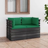 Decoways - Tuinbank 2-zits met kussens pallet massief grenenhout