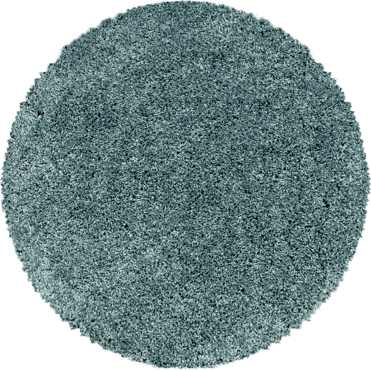 Monaco Soft Rond Shaggy Hoogpolig Vloerkleed Blauw / Turquoise- 80 CM Ø