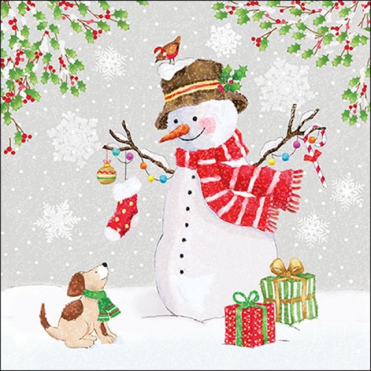 Ambiente Snowman Meet Friends papieren servetten