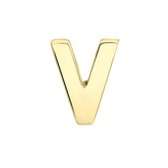 Gerecycled stalen goldplated charm letter - v