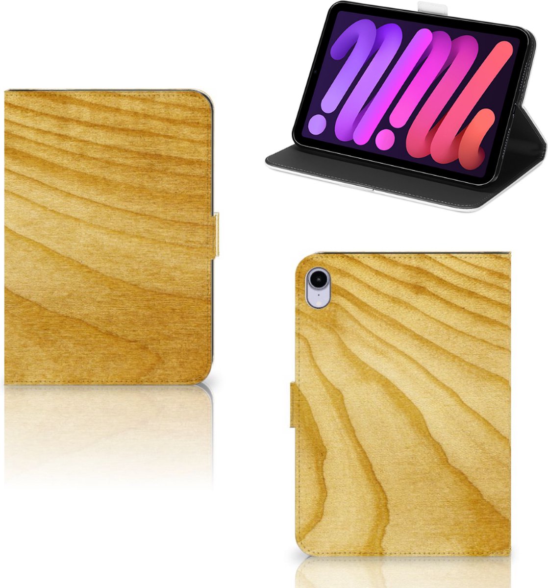 iPad Mini 6 (2021) Tablet Book Cover Licht Hout