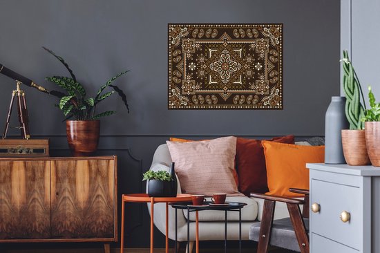 Stickers muraux - Film autocollant - Tapis persan - Tapis - Motifs - Marron - 80x60 cm - Film adhésif - Stickers muraux Chambre d'enfant - Papier peint autocollant