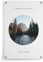 Walljar - River Mountain Yosemite Valley - Muurdecoratie - Plexiglas schilderij