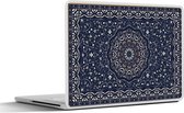 Laptop sticker - 10.1 inch - Perzisch Tapijt - Mandala - Vloerkleed - Blauw - 25x18cm - Laptopstickers - Laptop skin - Cover