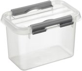 Boîte de rangement Sunware Q-Line - 0,8L - Plastique - Transparent / Métallisé