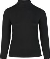 Promiss - Female - Effen T-shirt met een rolkraag en fronsjes  - Zwart