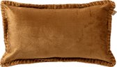 REBEL - Kussenhoes velvet 30x50 cm Tobacco Brown - bruin