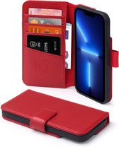 iPhone 13 Pro Hoesje - Luxe MobyDefend Wallet Bookcase - Rood - GSM Hoesje - Telefoonhoesje Geschikt Voor Apple iPhone 13 Pro