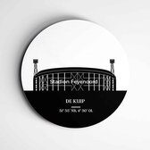 IDecorate - Schilderij - Feyenoord De Kuip Voetbalclubs - Zwart En Wit - 90 X 90 Cm