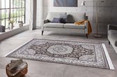 Perzisch tapijt velours Tabriz Casim - bruin/zilver 135x195 cm