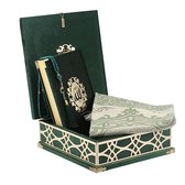 Luxe box met plex, Koran, Gebedskleed en Tasbih Groen