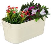 plantenbak metaal - buiten - binnen - balkon - 16x38x19 cm - creme