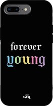 iPhone 7/8 Plus - Forever Young Black - iPhone Rainbow Quotes Case