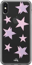 xoxo Wildhearts case voor iPhone X/XS - Pink Stars - xoxo Wildhearts Transparant Case