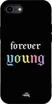 iPhone 7/8/SE (2020) - Forever Young Black - iPhone Rainbow Quotes Case
