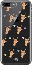xoxo Wildhearts case voor iPhone 7/8 Plus - Rock Hands Nude - xoxo Wildhearts Transparant Case