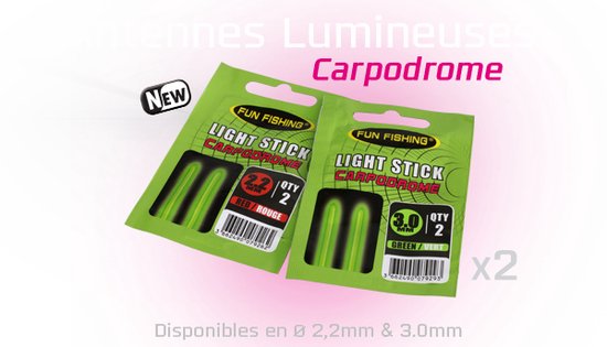 Fun Fishing Carpodrome Light Stick (2 pcs) - Maat : Rood/Rouge - 3.0mm