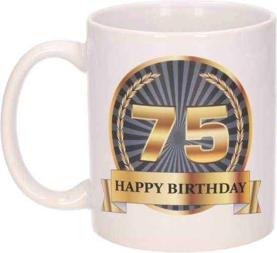 Tasse / tasse d'anniversaire de luxe 75 ans