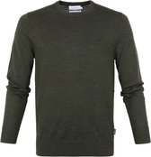 Calvin Klein - Pullover Wol Donkergroen - L - Modern-fit