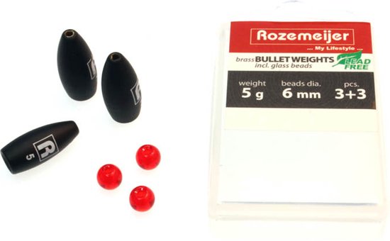 Rozemeijer Bullet Weights Incl Glasparels Black / 7g — afbeelding 2