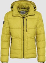 Padded Quilted Jacket With Removable Hood Yellow Regular Fit