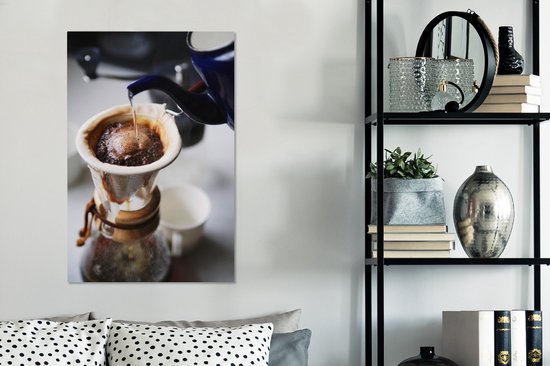 Le Café filtre est fait à l'ancienne toile 60x90 cm - Tirage photo sur toile (Décoration murale salon / chambre)