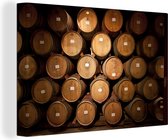 Tonneaux de vin dans une cave à vin Toile 120x80 cm - Tirage photo sur toile (Décoration murale salon / chambre)