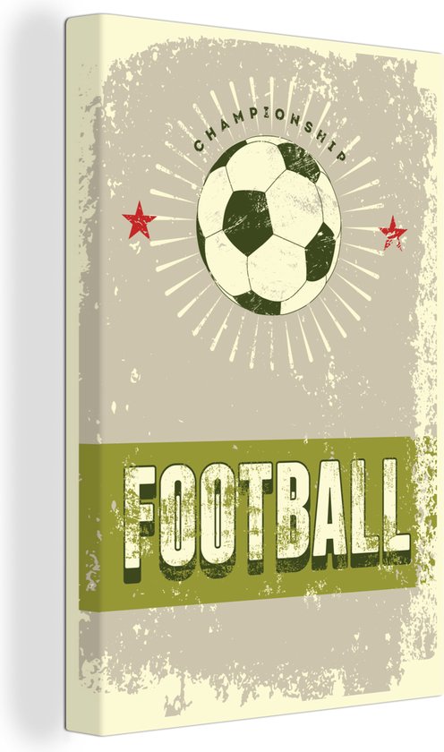 Canvas Schilderij Vintage voetbal tekening van bal quote Football - 40x60... | bol.com