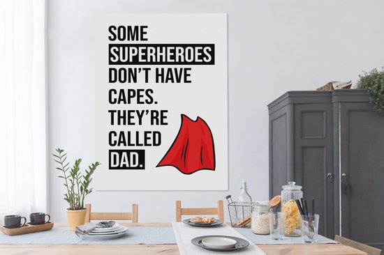 Tableau Toile Cadeau Père - Vaderdag - Dire - 120x160 cm - Décoration murale XXL