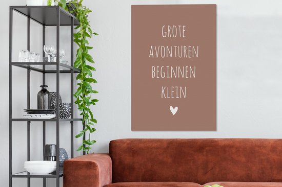 Citation Peinture sur Toile - Aventure - Minimalisme - 80x120 cm - Décoration murale - Cadeau Saint Valentin
