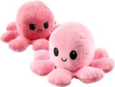 Octopus - KOLOSS pinkie - mood knuffel groot - 40cm x 37cm - pink/ licht roze+een kleine cadeaupus