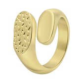 Lucardi Dames Goldplated ring Zola - Ring - Cadeau - Moederdag - Staal - Goudkleurig