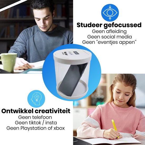 Good2know Telefoon Kluis met Tijdslot - Stoppen met Roken - Timer – Kluis - Opbergdoos - Kitchen Safe - Wit – meer Focus & Zelfdiscipline