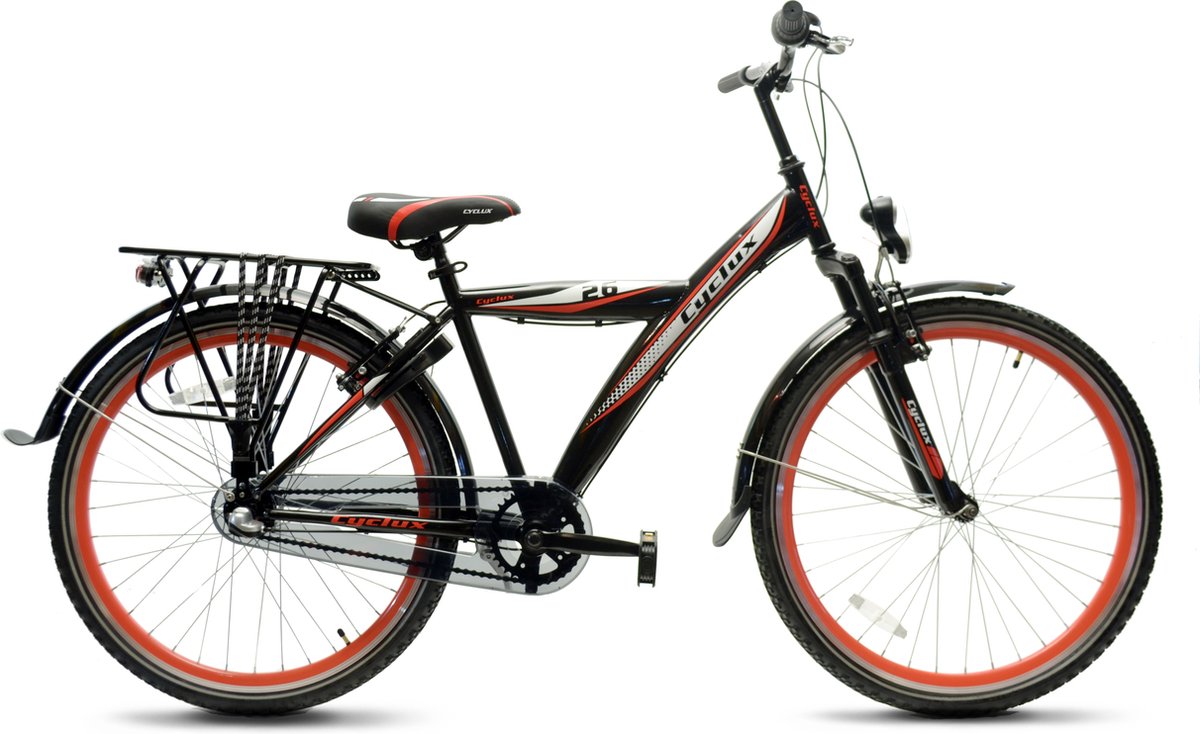 Volare Thombike Vélo enfant - Garçons - 26 pouces - Noir Orange - 3 vitesses