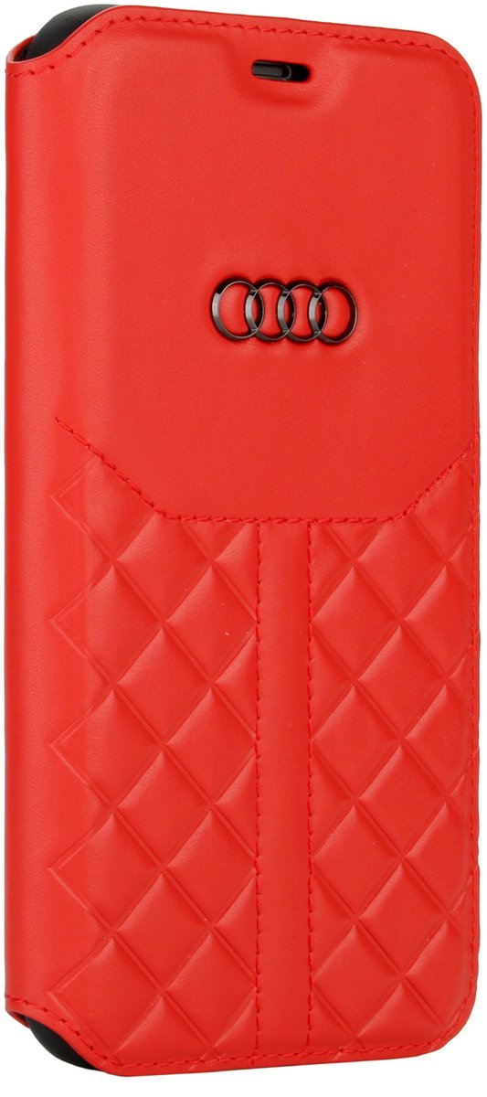 Audi hoesje - Rood - iPhone 12 - 12 Pro - Book Case - Q8 Serie - Genuine Leather