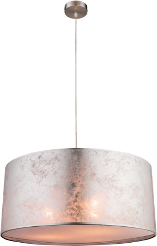 Moderne hanglamp met zilveren kap | Metallic | Hanglamp | Zilver | bol.com
